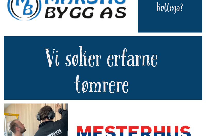 Ledig stilling- TØMRER/ BYGGMESTER